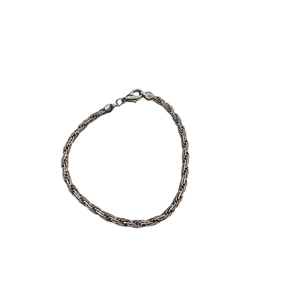 Silver Tone Rope Bracelet